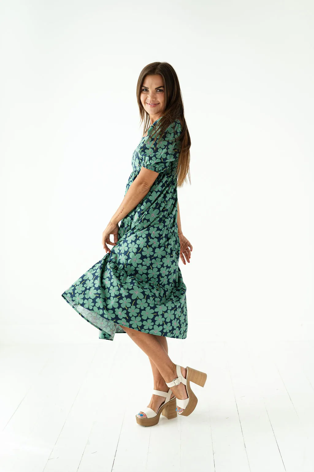 Skye Floral Dress in Blue Multi