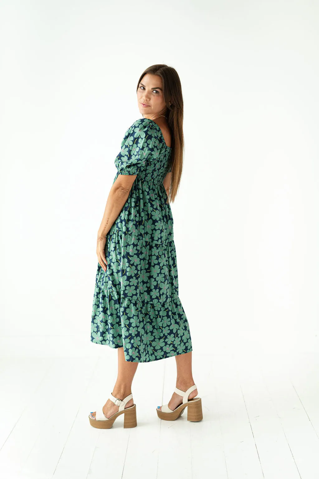 Skye Floral Dress in Blue Multi