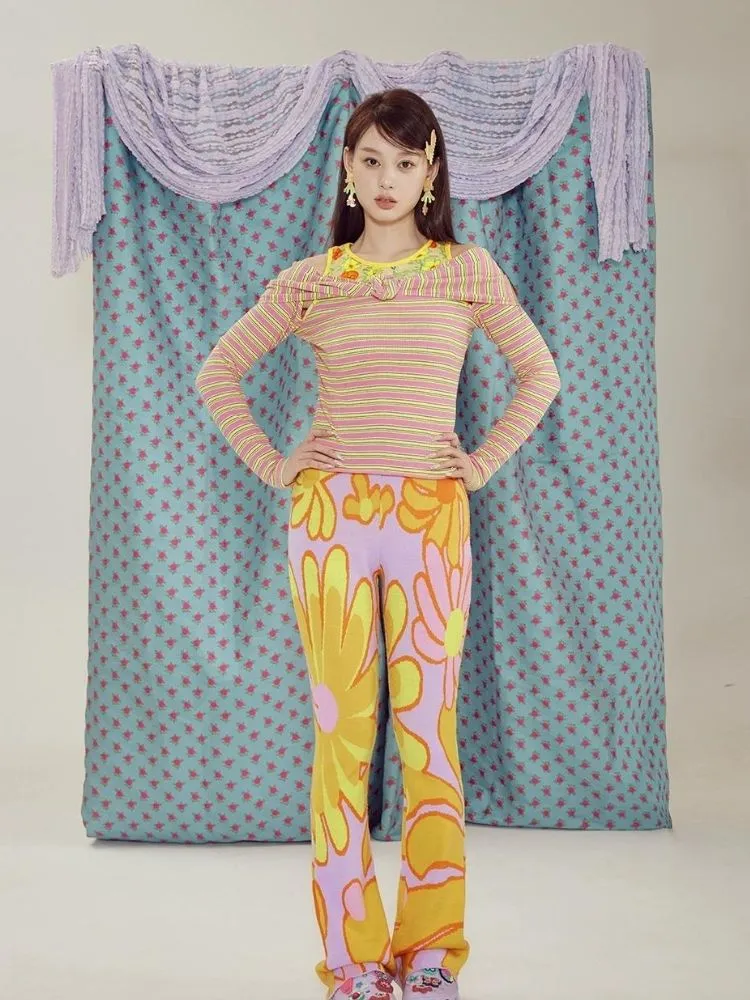 Slim Fit Jacquard Knit Pants【s0000003293】