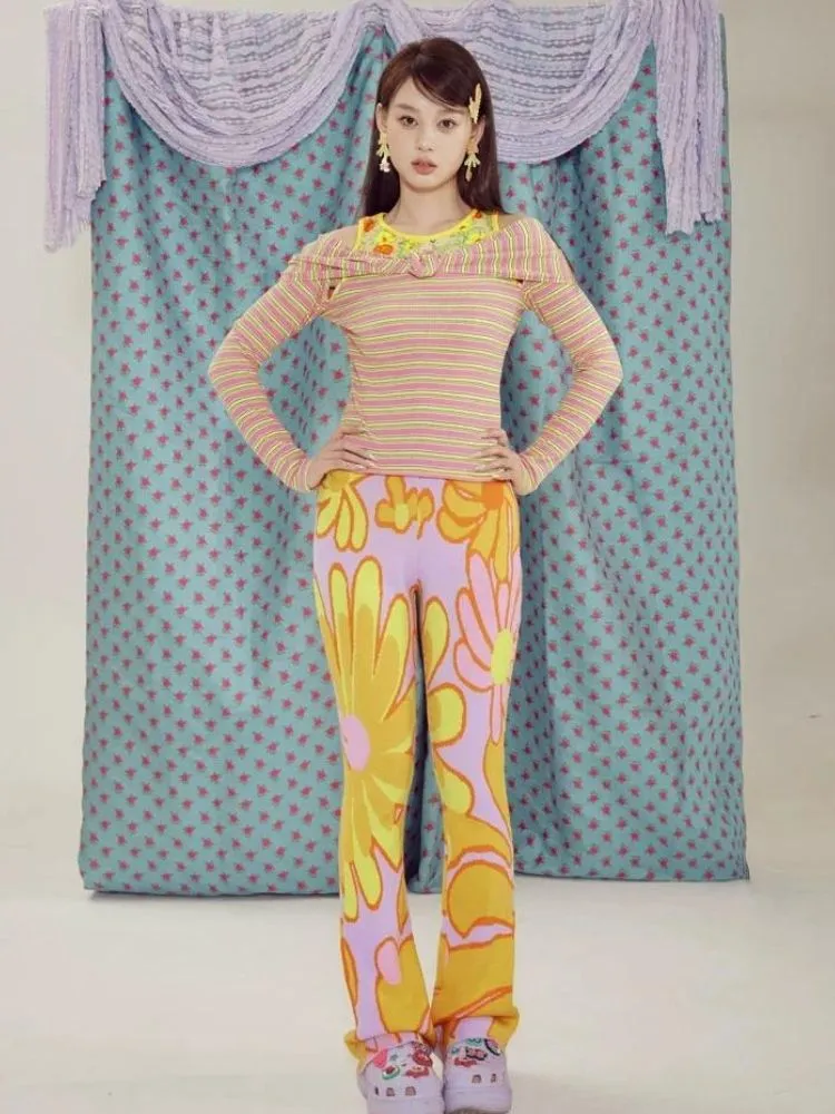 Slim Fit Jacquard Knit Pants【s0000003293】