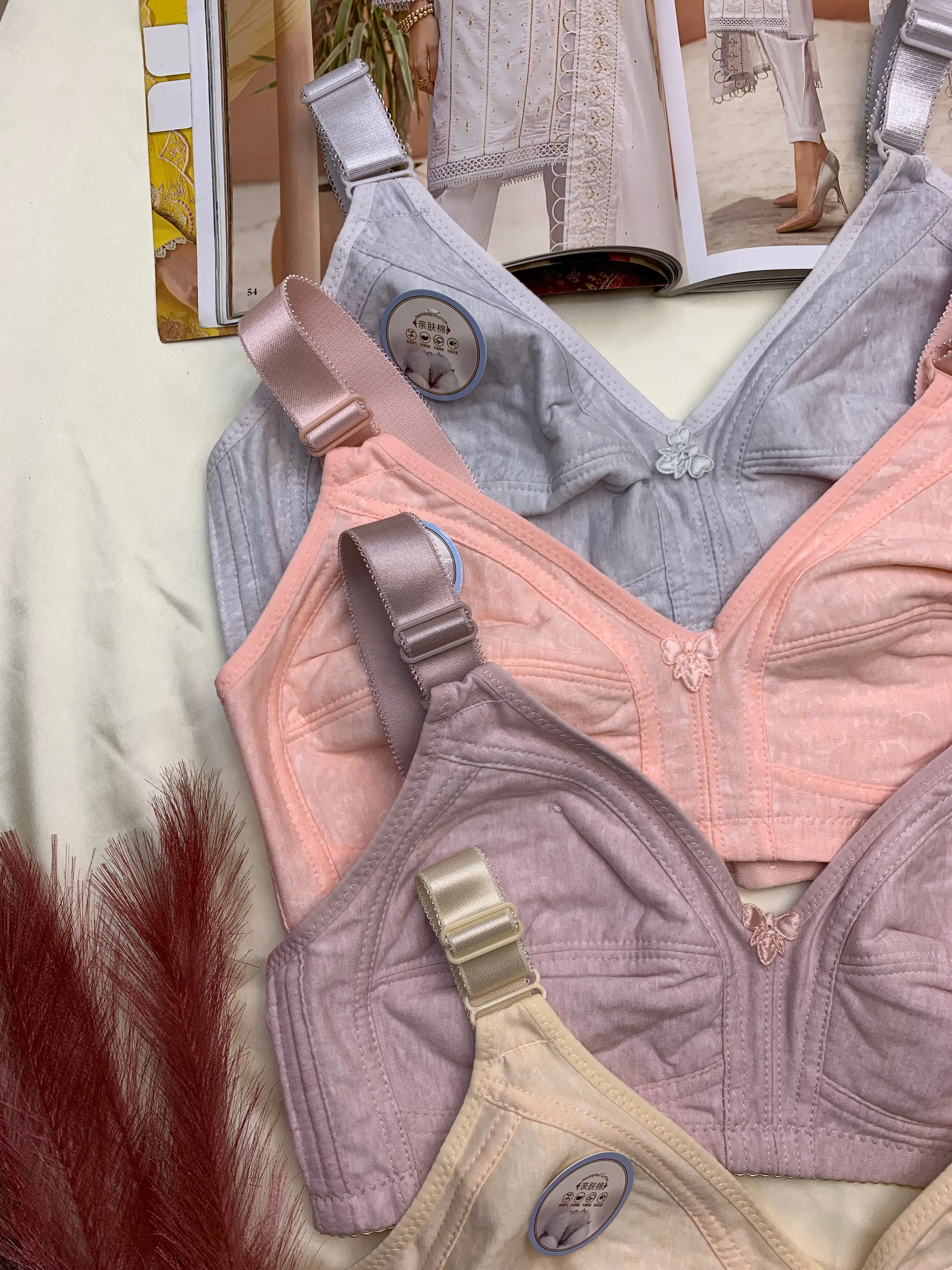 Soft Cotton Stuff Solid Colour Daily Wear Bra