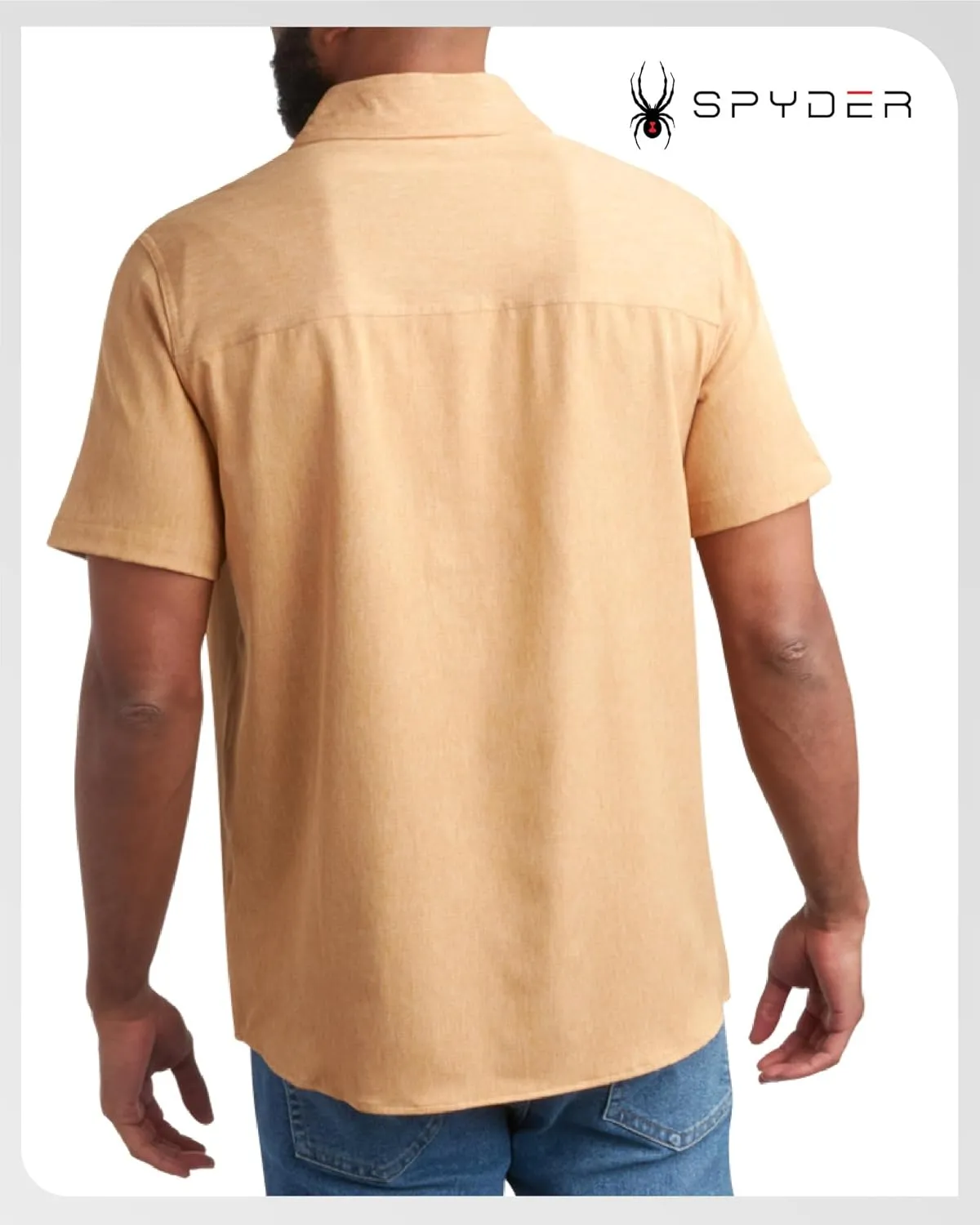 Spyder Mens Short Sleeve Button Down Shirts - Casual Collared Wrinkle Free Dress Shirts for Men - Travel, Office & Daily Wear