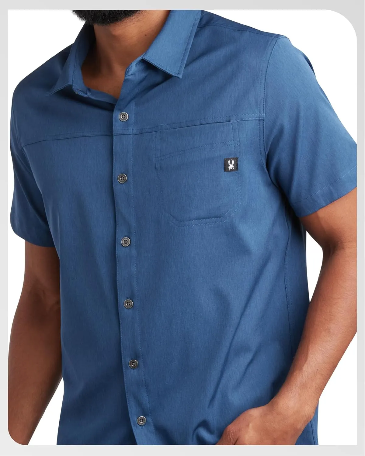 Spyder Mens Short Sleeve Button Down Shirts - Casual Collared Wrinkle Free Dress Shirts for Men - Travel, Office & Daily Wear