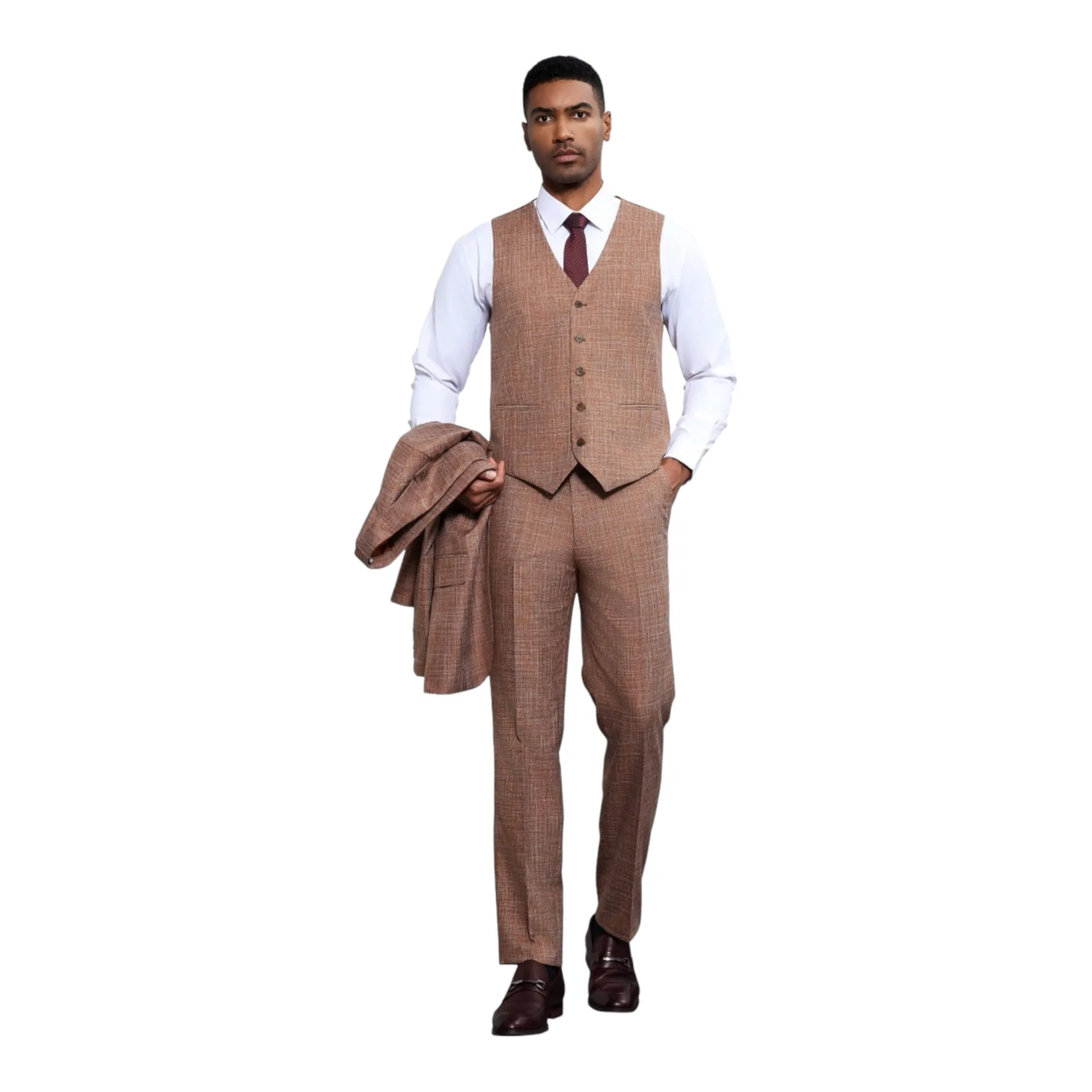 STACY ADAMS: Solid Texture 3pc. Suit SM173H