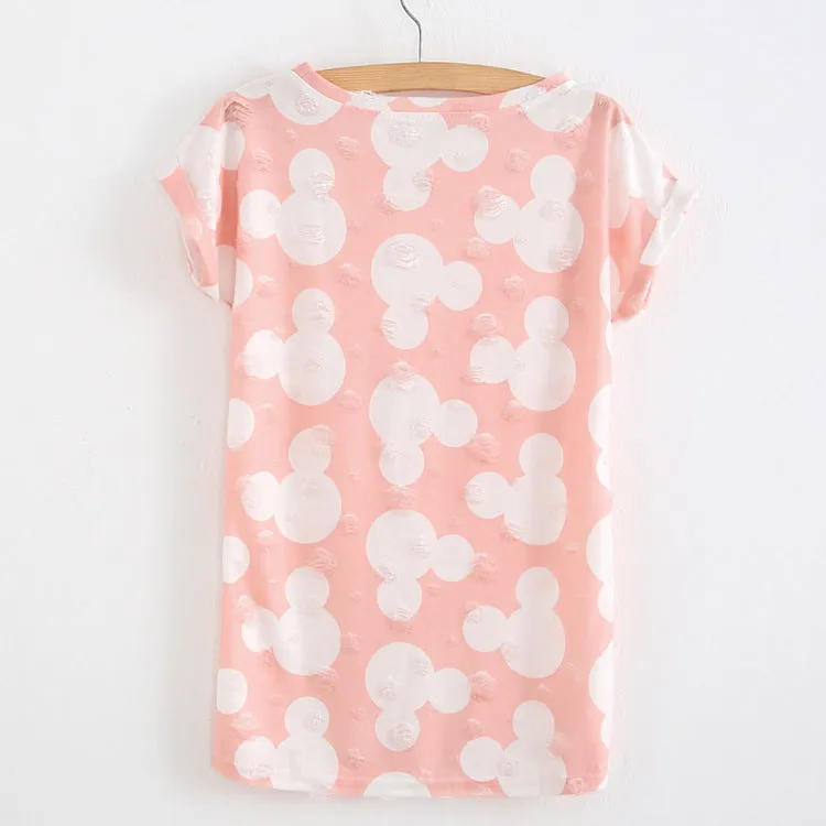 Star Printed Vintage with Holes Summer Tshirt