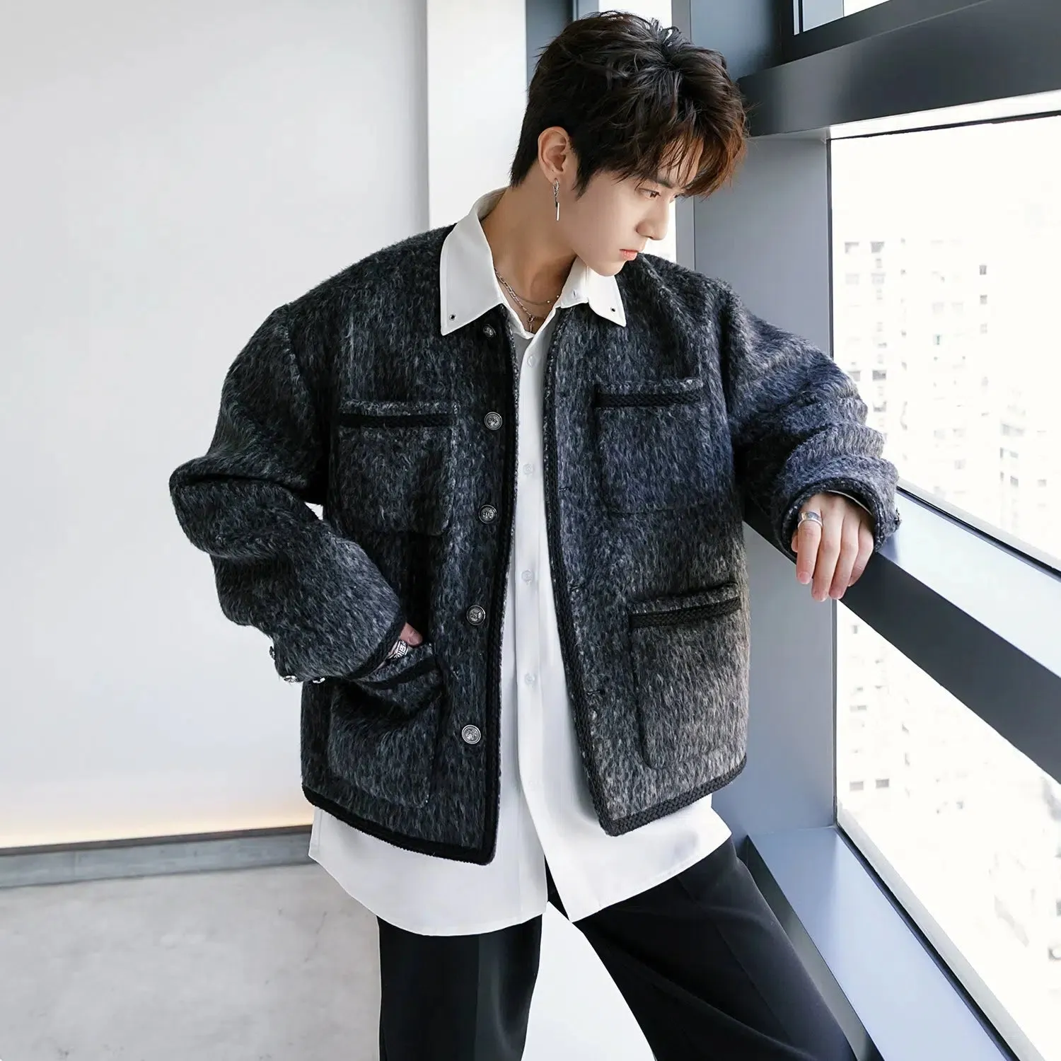 Stylish Knit Button-Up Jacket
