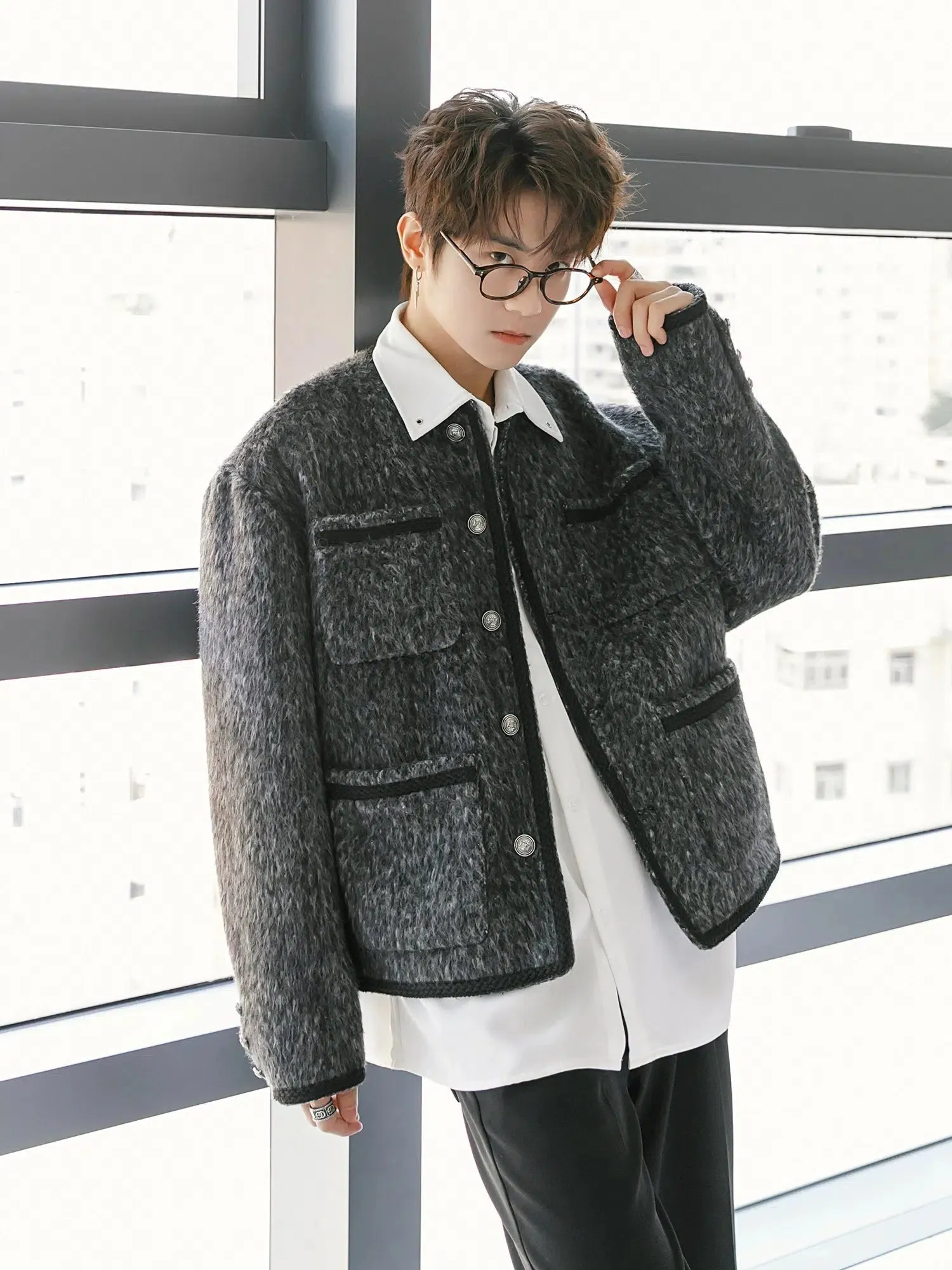 Stylish Knit Button-Up Jacket