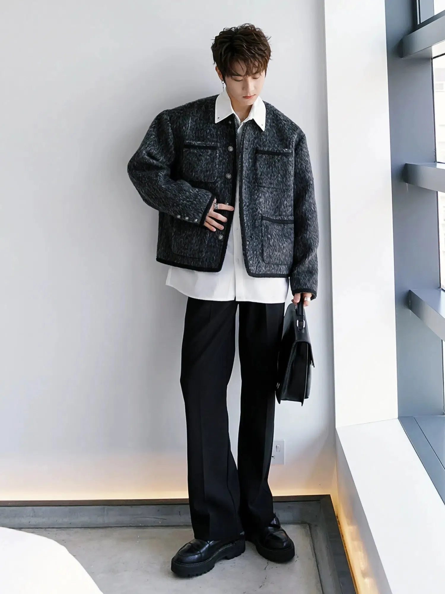 Stylish Knit Button-Up Jacket