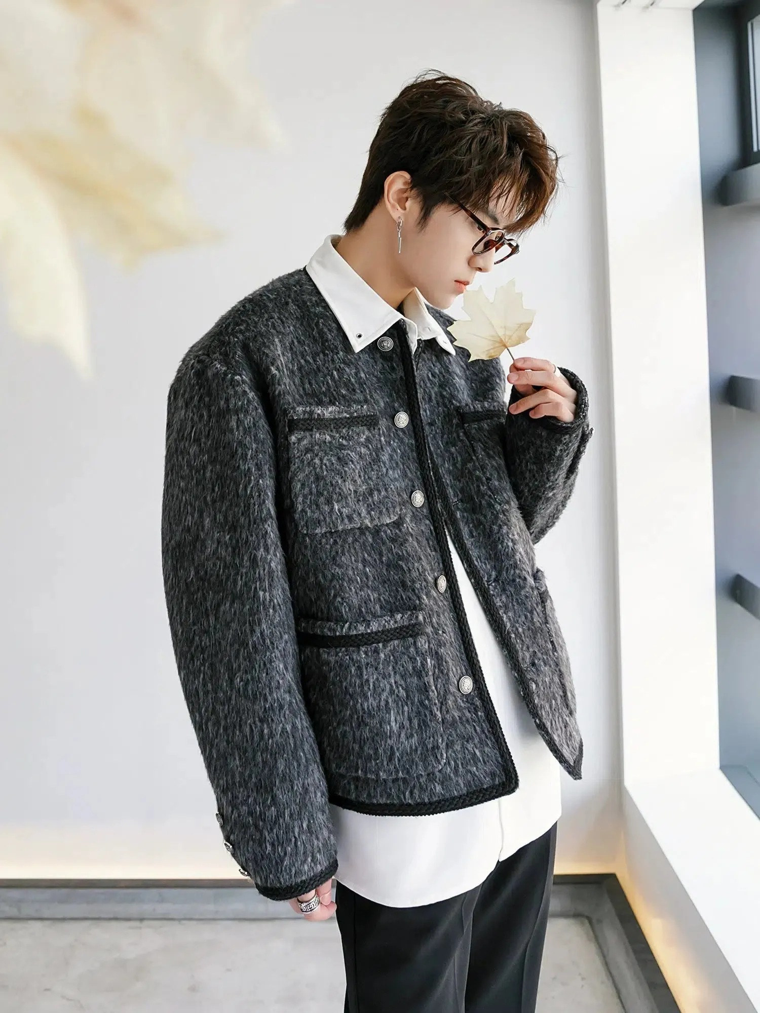 Stylish Knit Button-Up Jacket