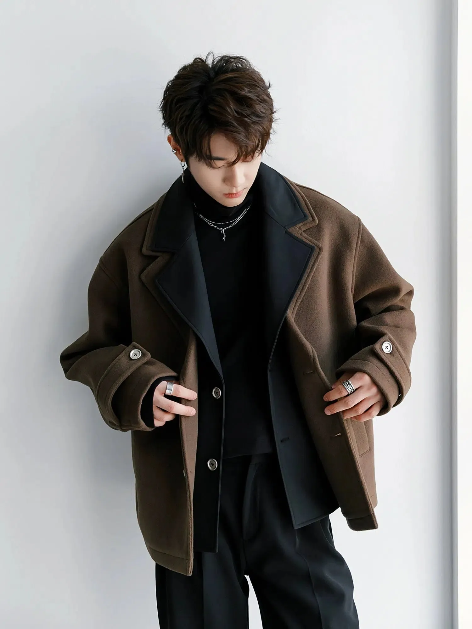 Stylish Lapel Wool Coat
