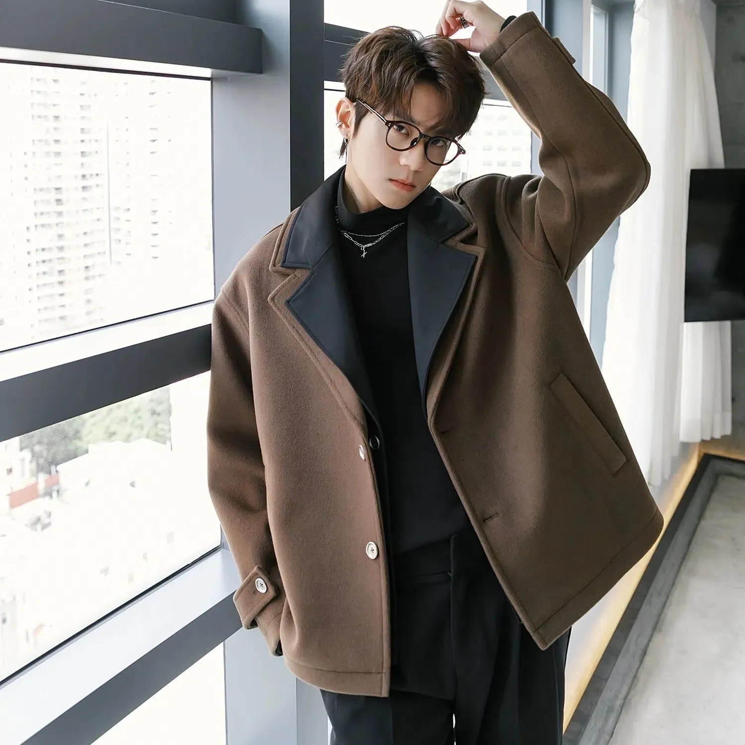 Stylish Lapel Wool Coat