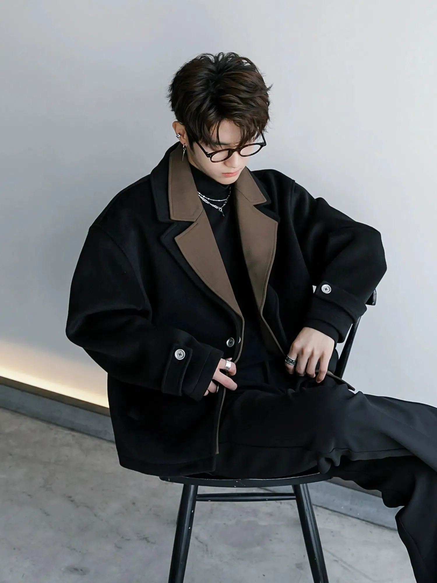 Stylish Lapel Wool Coat
