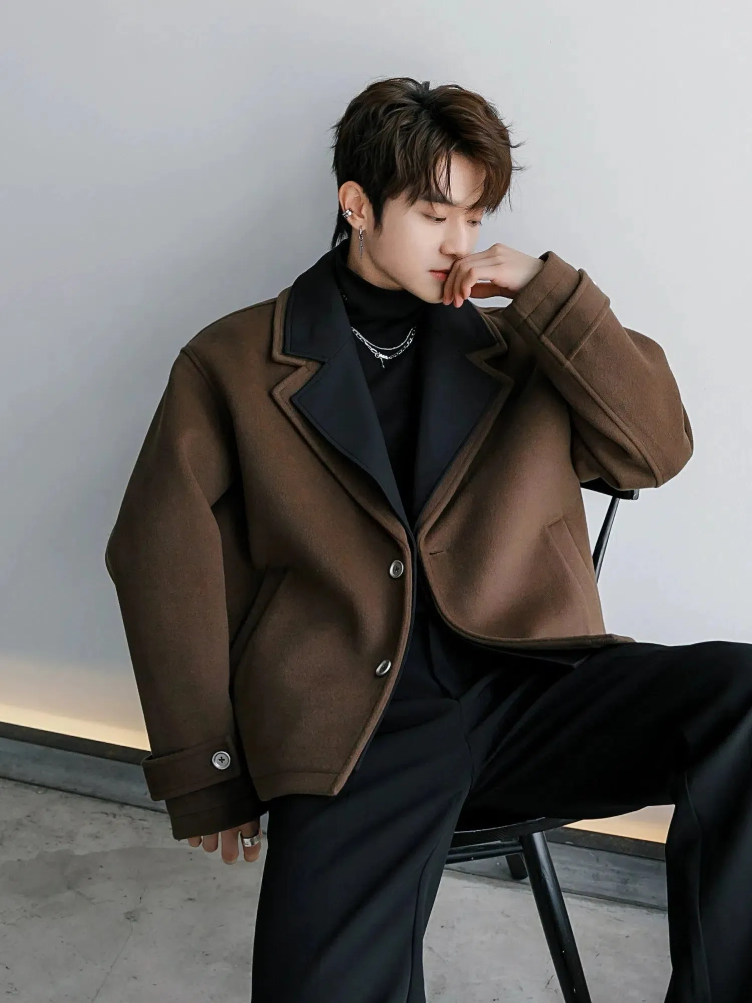 Stylish Lapel Wool Coat