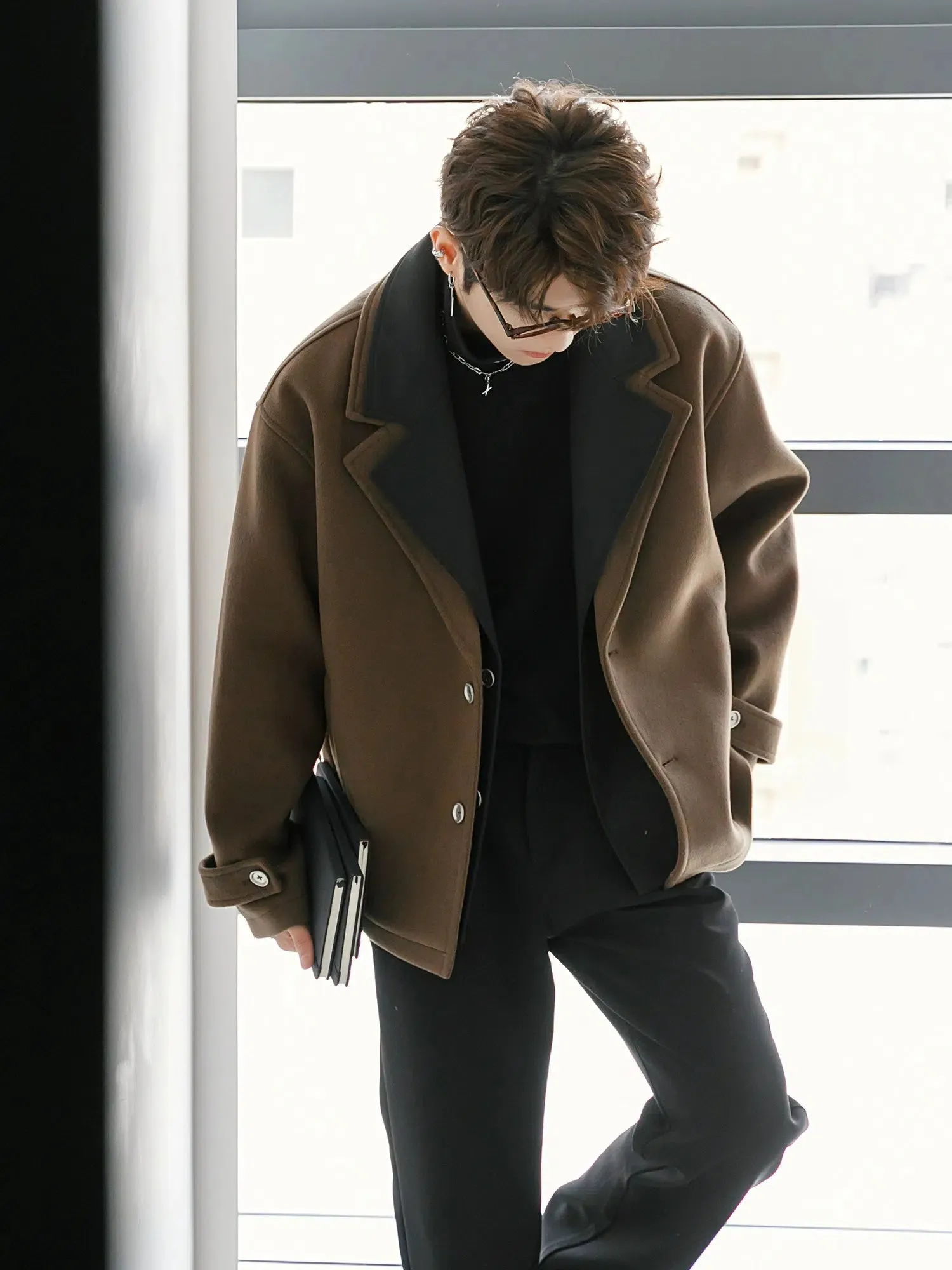 Stylish Lapel Wool Coat