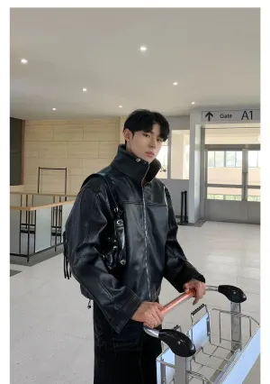 Stylish Leather Zip-Up Jacket
