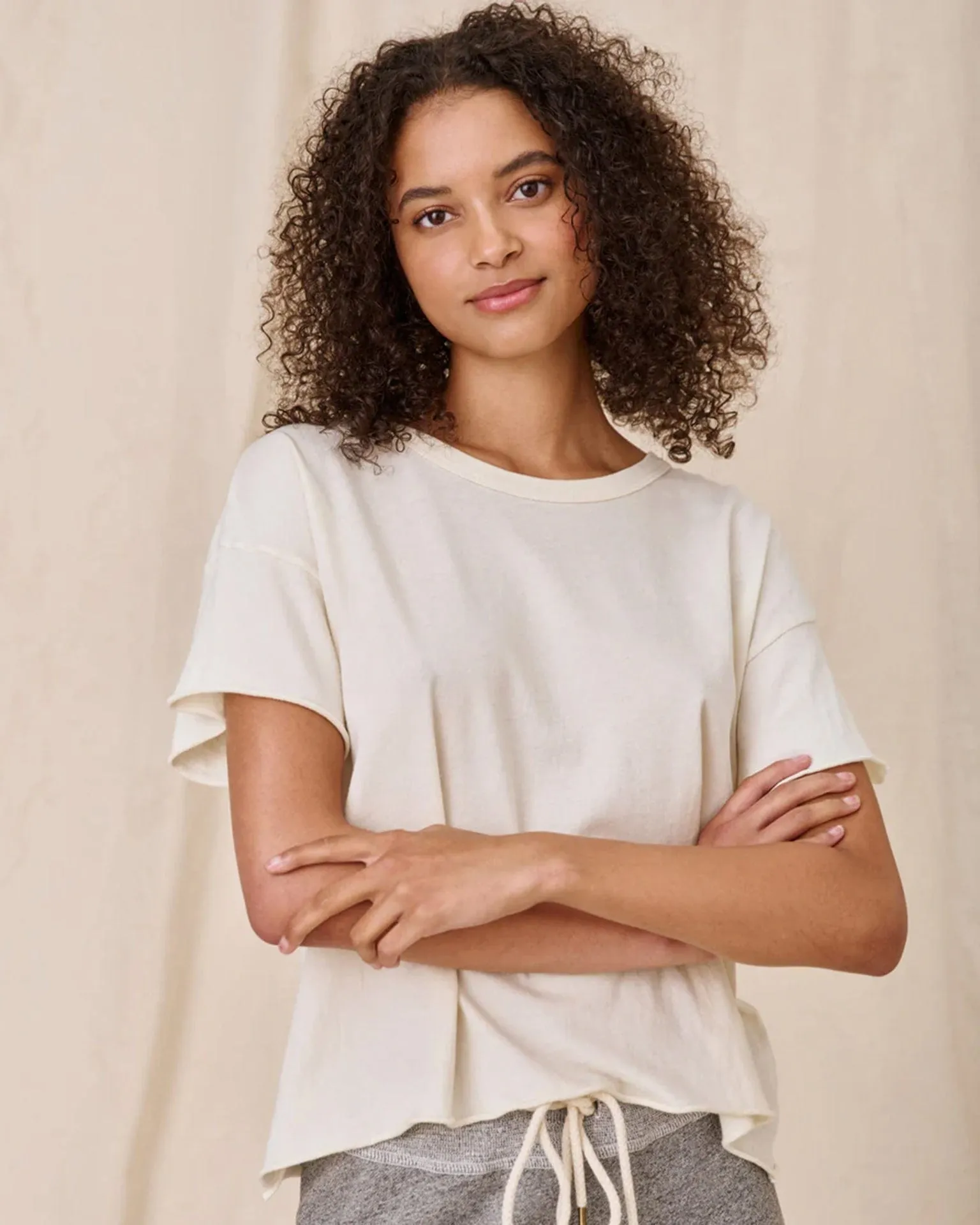 The Crop Tee in Washed White