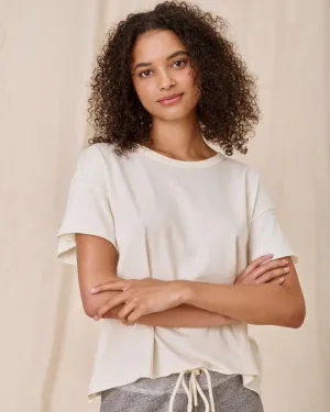 The Crop Tee in Washed White