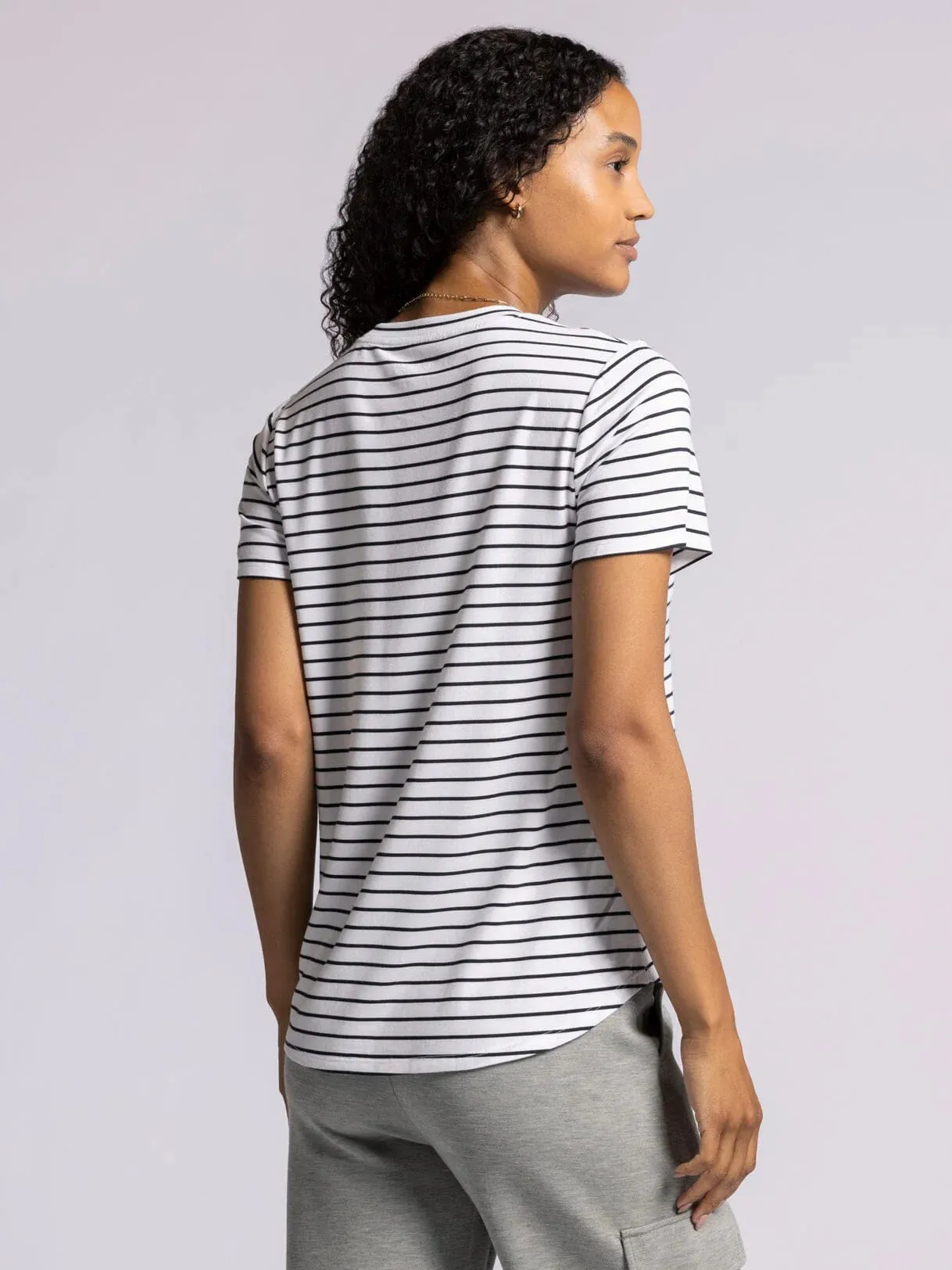 Thread & Supply | Nikki Tee | White and Black Stripe