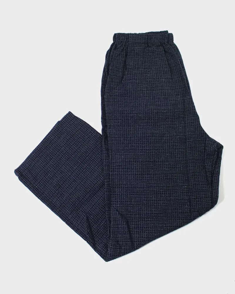 ToK Pants, Chijimi Indigo with Small Grid