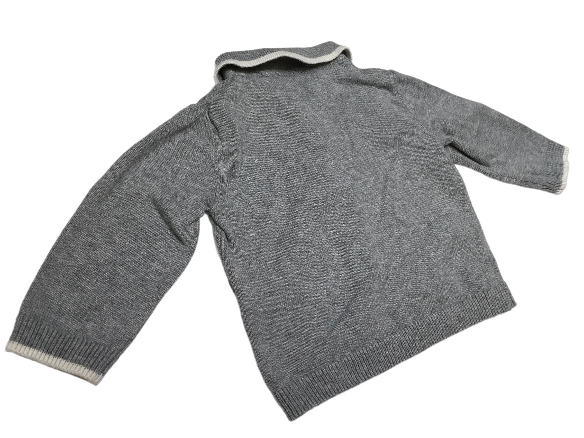 Tu Soft Knit Grey Jumper with Button Fastening - Boys 0-1m