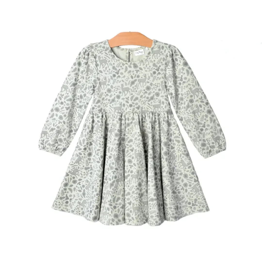 Twirl Dress - Combed Jersey  Deer by City Mouse - FINAL SALE