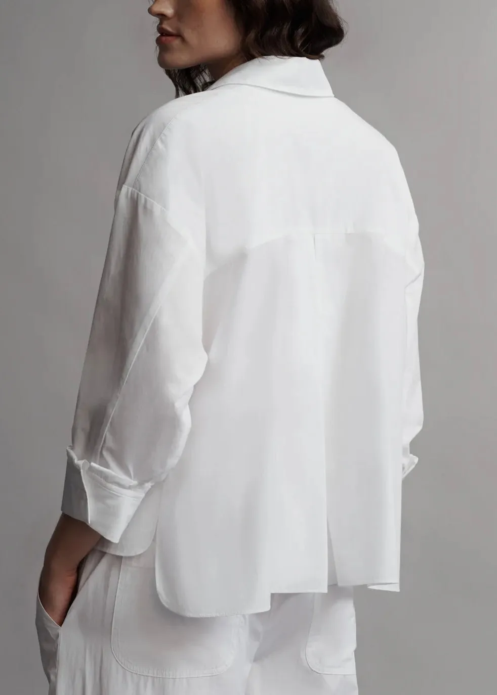 TWP Day After Shirt in Vintage Washed Cotton Poplin White