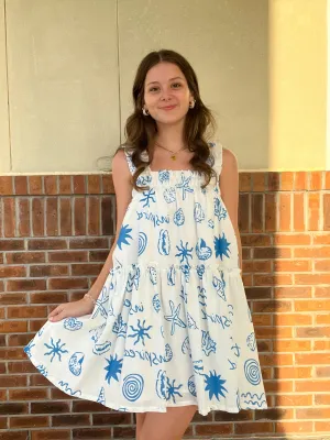 Umgee Coastal Tiered Mini Dress