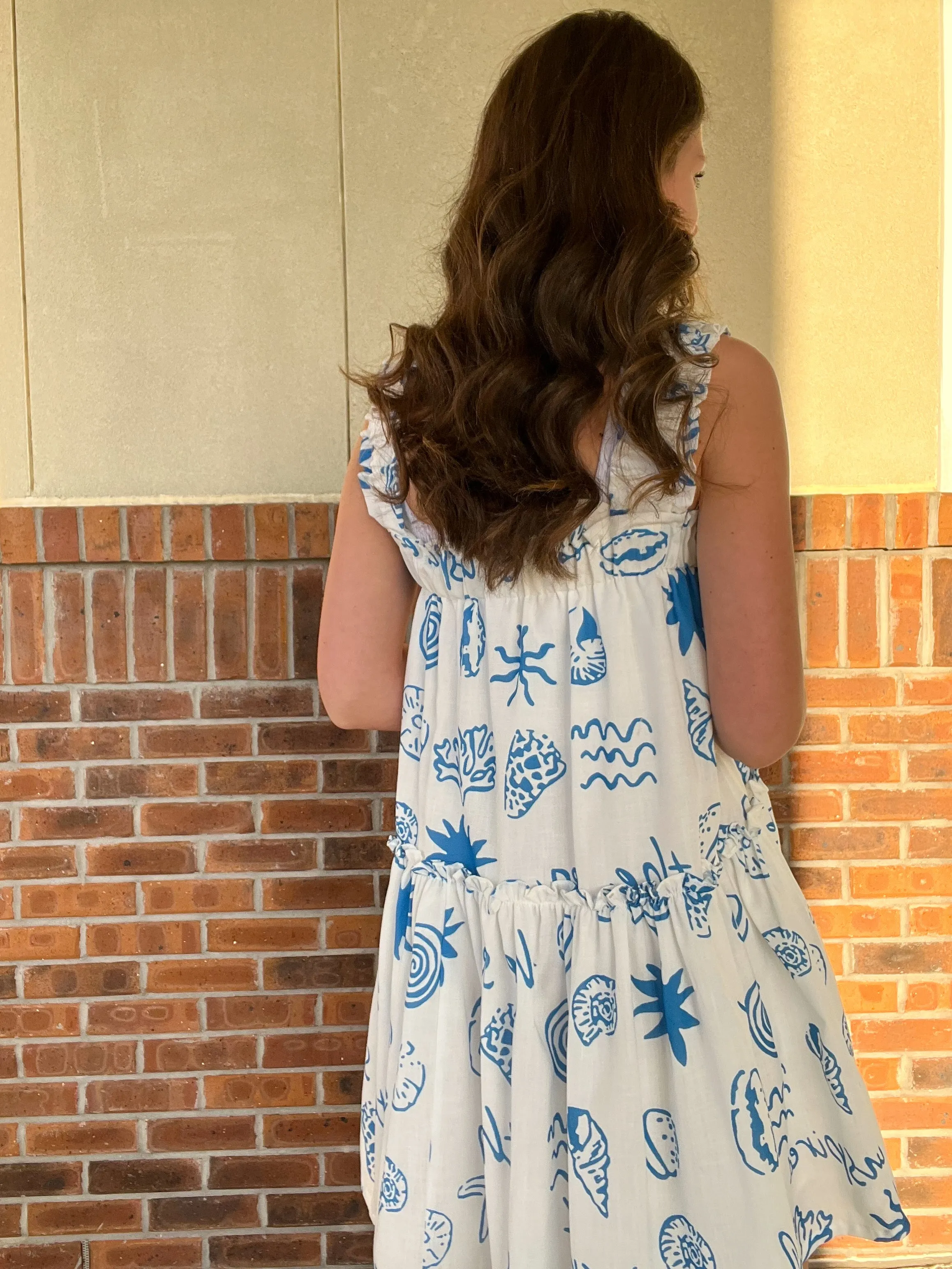 Umgee Coastal Tiered Mini Dress