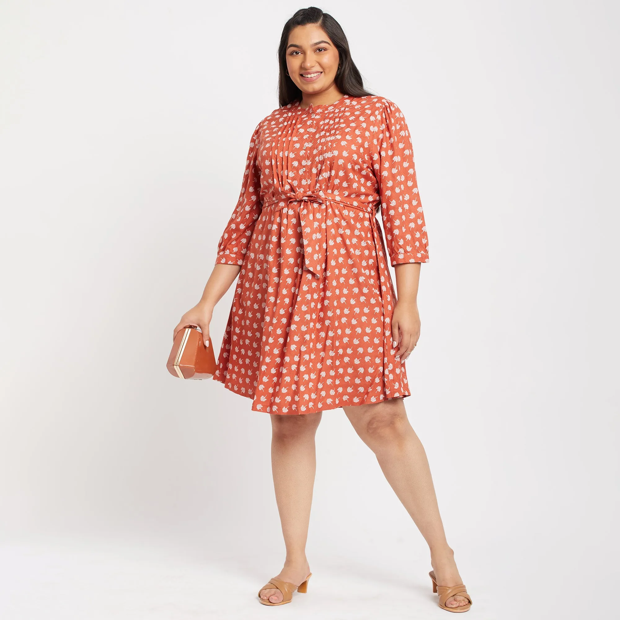 Viscose Pleated Plus Size Dress