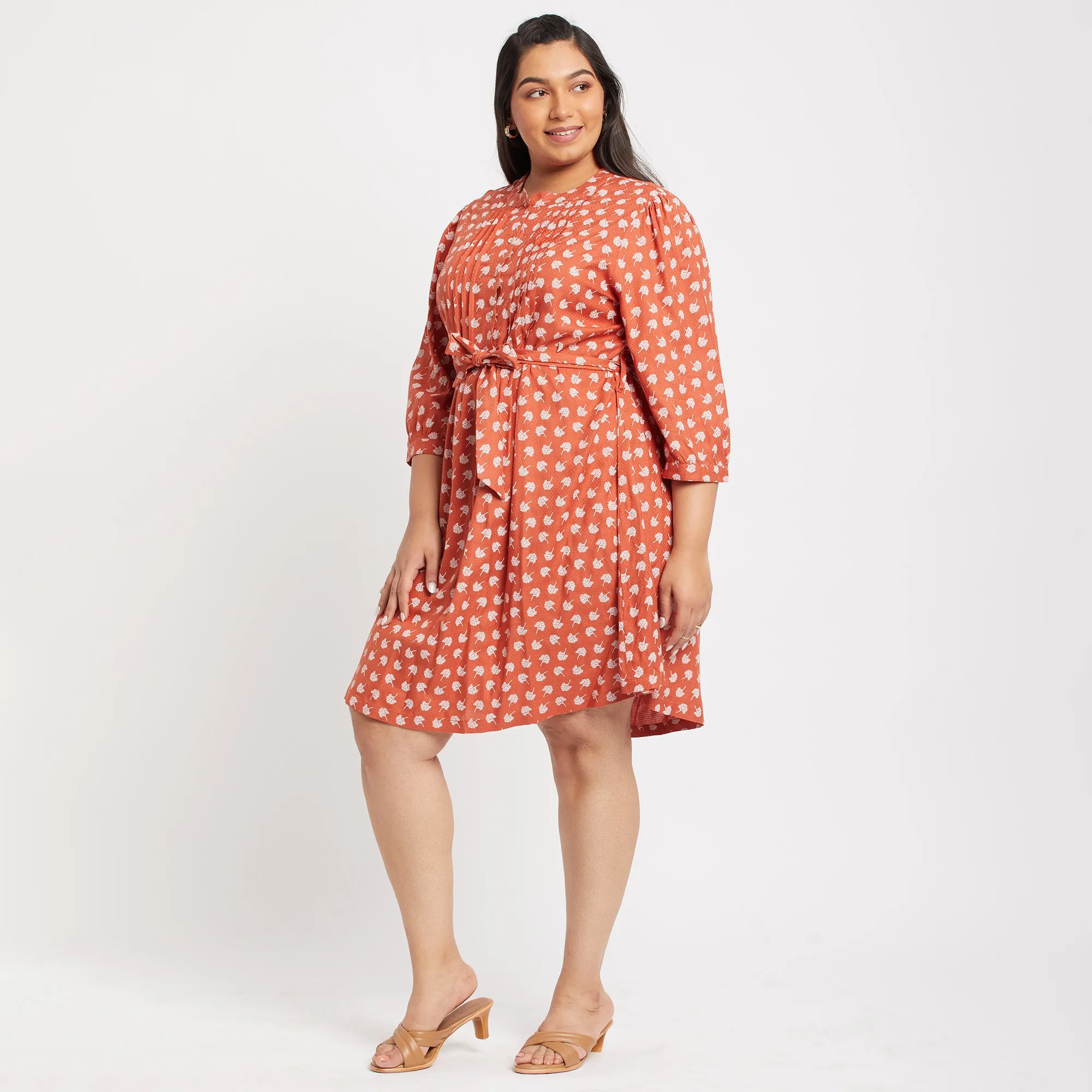 Viscose Pleated Plus Size Dress