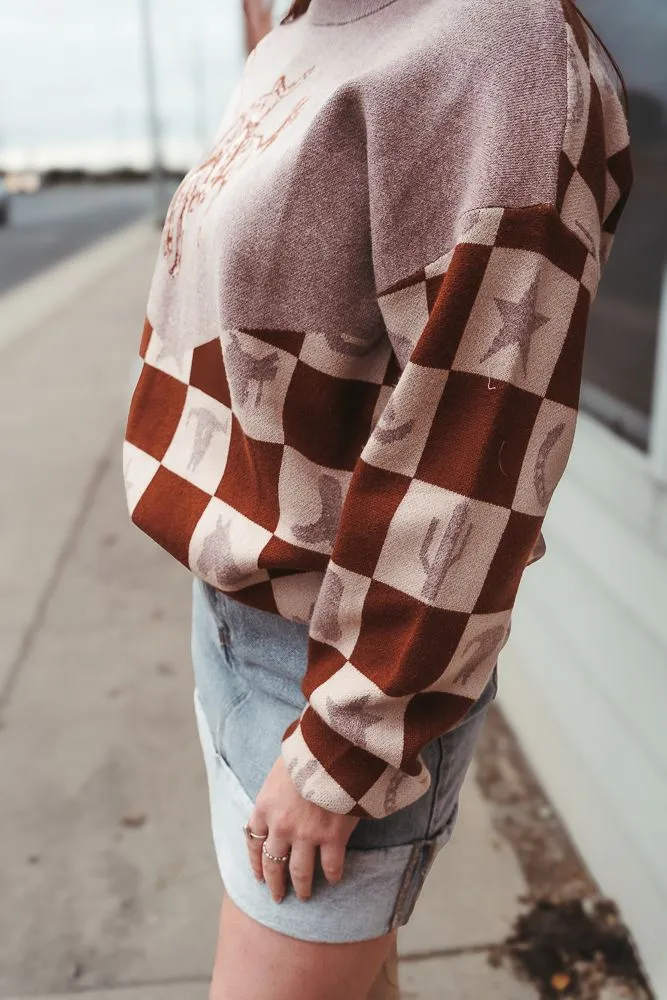 Wild Checkmate Sweater