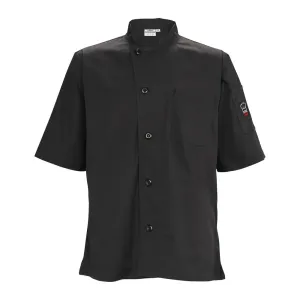 Winco UNF-9KS Ventilated Cook Shirt, Short Sleeve, Black, S