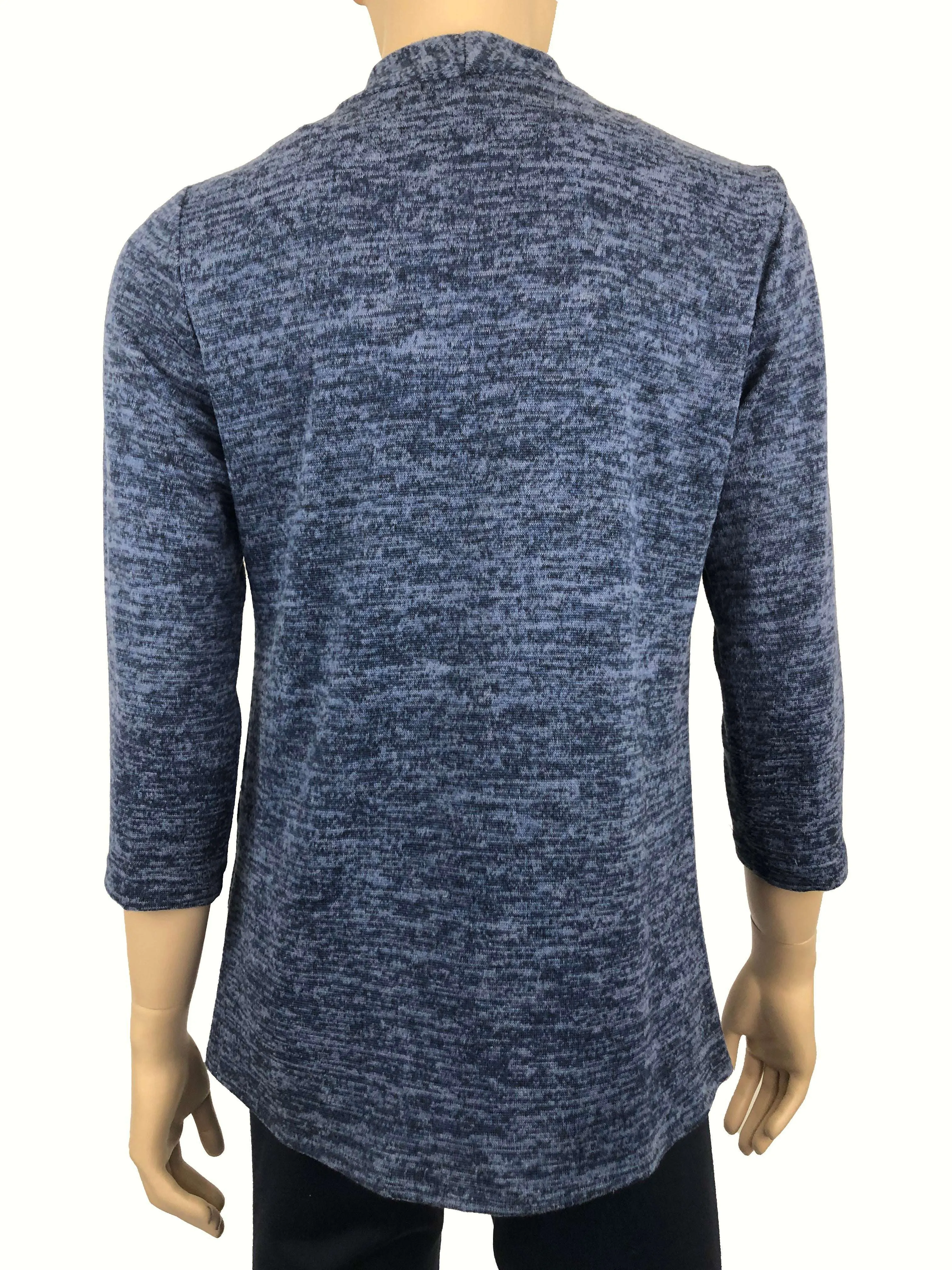 Women's Cardigan Blue Soft Stretch Knit Fabric Flattering True to Size Fit Now On Sale 50 Off Sizes S-XLARGE ON SALE Quality Made in Canada