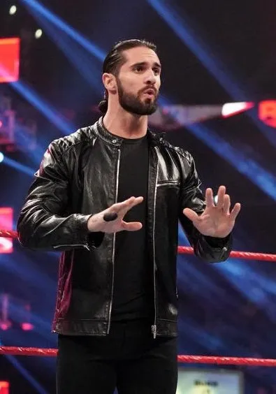WWE Black Stylish Leather Jacket Worn by Seth Rollins | Seth Rollins Leather Jacket