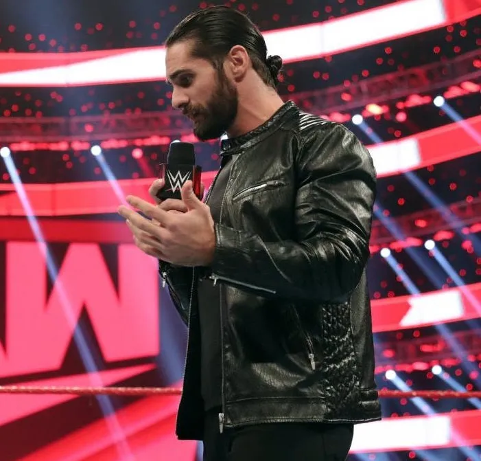 WWE Black Stylish Leather Jacket Worn by Seth Rollins | Seth Rollins Leather Jacket